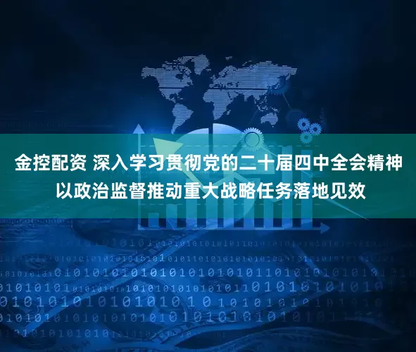 金控配资 深入学习贯彻党的二十届四中全会精神 以政治监督推动重大战略任务落地见效